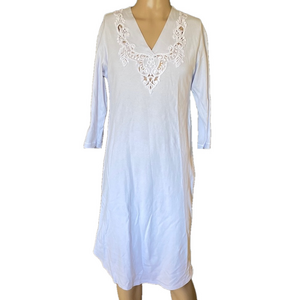 Verena blue with White Lace Trim Sleepwear nightgown